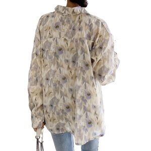 Dazy Floral Patterned Womens Shirt XL